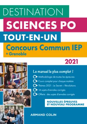Destination Sciences Po - Concours commun 2021 IEP + Grenoble, Tout-en-un