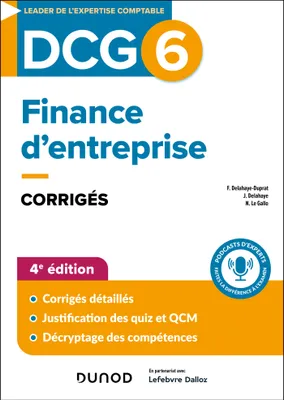 0, DCG 6 - Finance d'entreprise - Corrigés - 4e éd.
