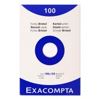 Étui de 100 fiches - bristol uni non perforé 100x150mm - Blanc