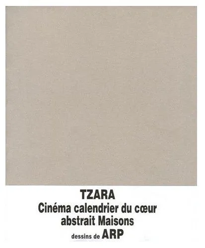 Livres Arts Beaux-Arts Histoire de l'art Cinéma calendrier du coeur abstrait Maisons Tristan Tzara