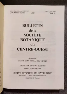Bulletin de la société botanique du Centre-ouest, Tome 17 - 1986