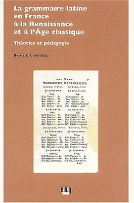 La grammaire latine en France, à la Renaissance et à l'âge classique, Théories et pédagogie