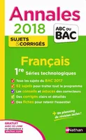 Annales bac francais 1ère ST - Corrigés 2018