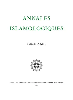 Annales islamologiques t 23