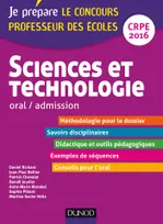 Sciences et technologie - Professeur des écoles - Oral admission - CRPE 2016, CRPE 2016