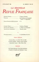 La Nouvelle Revue Française N' 186 (Juillet 1968)