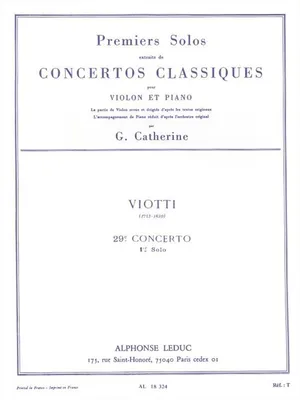 Concerto no. 29 (Viotti), Premiers Solos Concertos Classiques