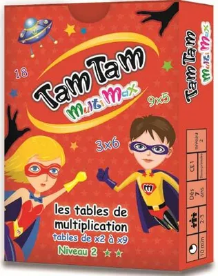 Tam Tam Multimax - les tables de multiplication de x2 à x9 niveau 2, Les tables de multiplication de x2 à x9