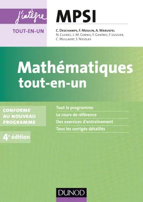 Mathématiques tout-en-un MPSI - 4e éd., conforme au nouveau programme