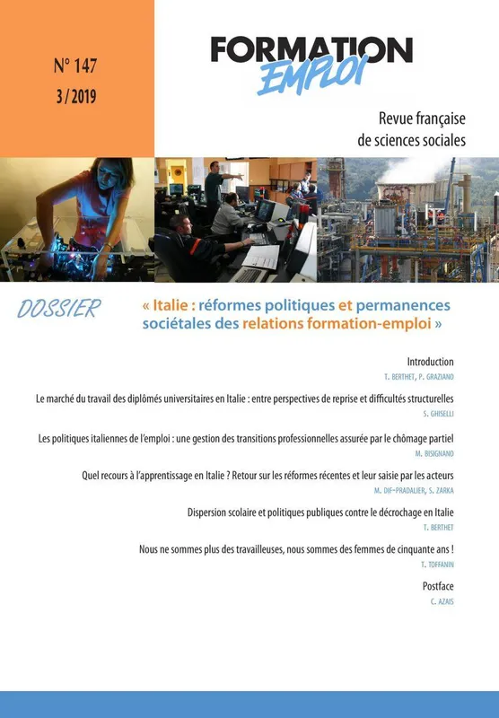 Livres Économie-Droit-Gestion Sciences Economiques Réformer l'emploi et la formation professionnelle en Italie Centre D'Etudes Et D