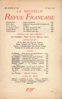 La Nouvelle Revue Française N° 296 (Mai 1938)