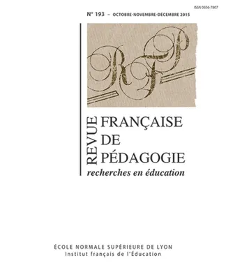 Revue française de pédagogie, n°193/2015, Varia