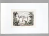 Château Palmer (Cantenac - Médoc) à M. Péreire [ Gravure originale en couleurs ]