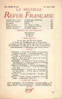 La Nouvelle Revue Française N° 299 (Aoűt 1938)
