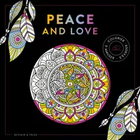 Black coloriage Peace and love - NP