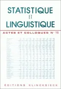 Statistique et linguistique Centre d'études linguistiques des textes et des discours, Colloque