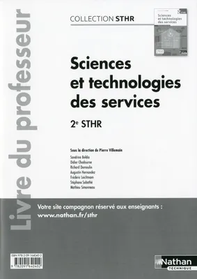 Sciences et technologies des services 2ème (STHR) - professeur - 2016
