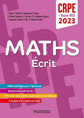 Concours Professeur des écoles - Mathématiques - Ecrit / admissibilité - CRPE 2023, Ecrit / admissibilité