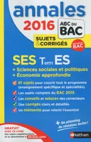 Annales Bac 2016 SES Term ES Sujets & corrigés N11