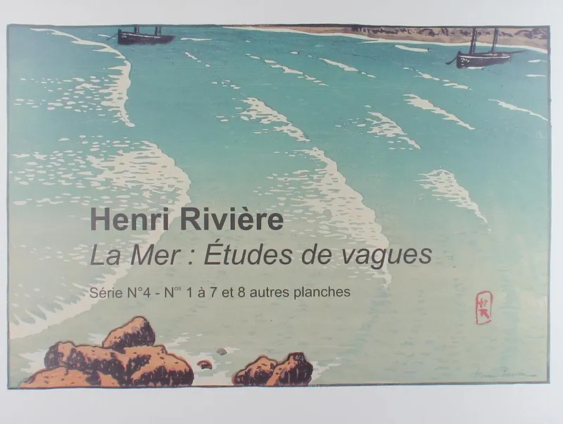 Livres Bretagne La Mer: études de vagues, Série n°4 - N° 1 à 7 et 8 autres planches Henri Rivière
