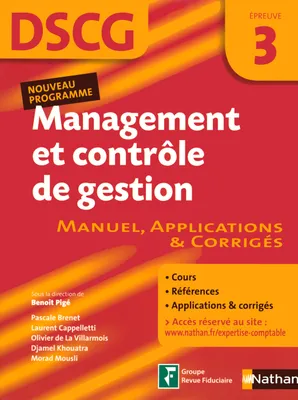 DCG, 3, Management et contrôle de gestion, manuel, applications & corrigés