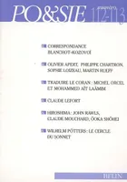 Po&sie; n°112-113, Correspondance Blanchot-Kozovoï, Correspondance Blanchot-Kozovoï
