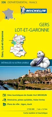 Départements France, 336, Carte Départementale Gers, Lot-et-Garonne