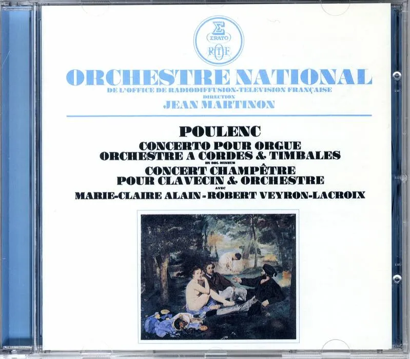 POULENC : Concerto pour orgue orchestre à cordes et timbales en sol mineur POULENC, Marie-Claire ALAIN, Robert VEYRON-LACROIX