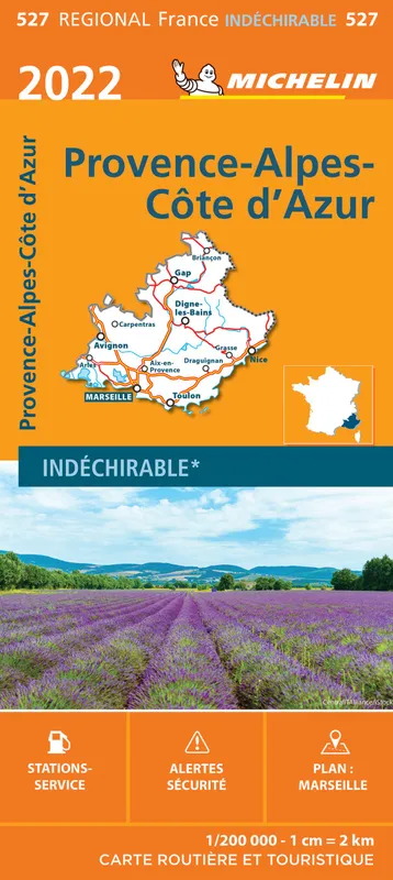 Livres Loisirs Voyage Cartographie et objets de voyage Carte Régionale Provence-Alpes-Côte d'Azur 2022 527