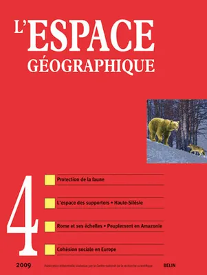 L'Espace géographique N°4, <SPAN>décembre 2009</SPAN>