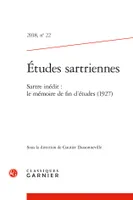 Études sartriennes, Sartre inédit : le mémoire de fin d'études (1927)