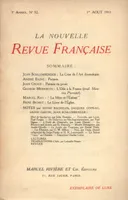 La Nouvelle Revue Française N' 32 (Aoűt 1911)