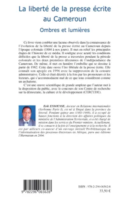 LA LIBERTE DE LA PRESSE ECRITE AU CAMEROUN - OMBRES ET LUMIERES, ombres et lumières