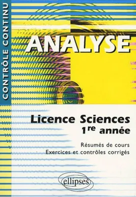 Analyse - Licence sciences 1re année, licence sciences, 1re année