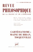 Revue philosophique 2004, t. 129 (4), Cartésianisme : Maine de Biran, Tocqueville