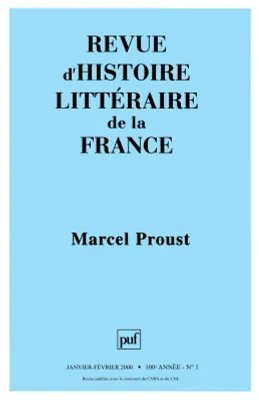 Revue d'histoire littéraire de la France 2000..., Marcel Proust