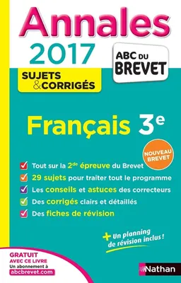 Annales Brevet 2017 - Français - Corrigé