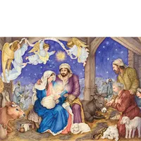 Le petit Jésus est né / calendrier de l'avent religieux