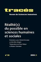 Tracés, n° 24/2013, Réalité(s) du possible en sciences humaines et sociales