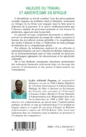 Valeurs du travail et absentéisme en Afrique, Revue de la question et perspectives africaines
