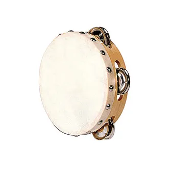 Tambourin à peau naturelle 15 cm avec cymbalettes