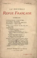 La Nouvelle Revue Française N' 39 (Mars 1912)