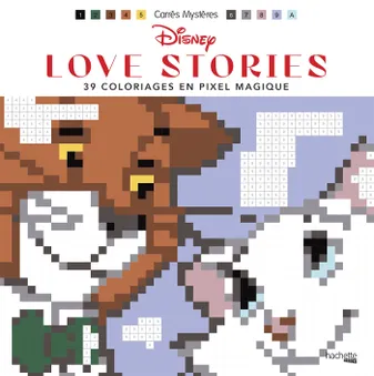 Carrés Magiques Disney Love stories, 39 coloriages en pixel magiques