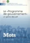 Mots. Les langages du politique, n°62/mars 2000, Le 