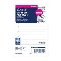Recharge pour organiseur journalier 2022 - 8,1 x 12 cm - Filofax - Blanc