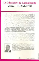 Le massacre de Lubumbashi, Zaïre 11-12 mai 1990 - Dossier d'un témoin accusé