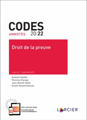 Codes annotés - Droit de la preuve - À jour au 1er septembre 2022