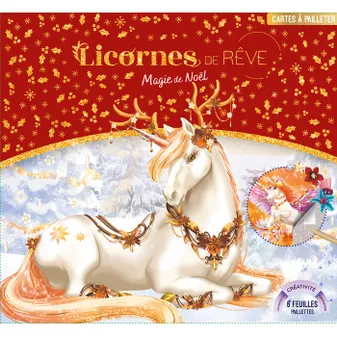 Licornes de rêve - Cartes à pailleter Magie de Noël