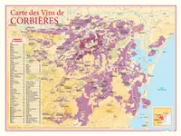 Carte des vins de Corbières, 30x40 cm