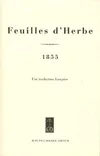 Livres Littérature et Essais littéraires Poésie Feuilles d'herbe, 1855 Walt Whitman